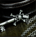 Heavy Chrome Skull Key Necklace
