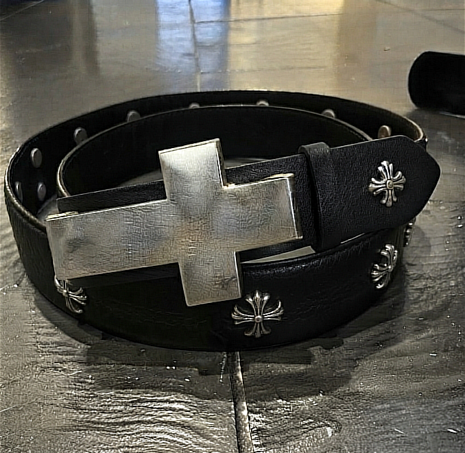 Sideways Cross Chrome Belt