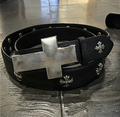 Sideways Cross Chrome Belt